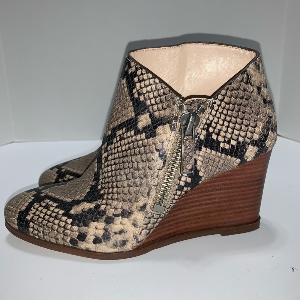1. State Beige Kaleb Wedge Snake Ankle Booties